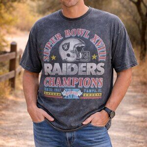 Vintage Raiders Super Bowl XVIII Champions T-Shirt – Size XL Sport Football
